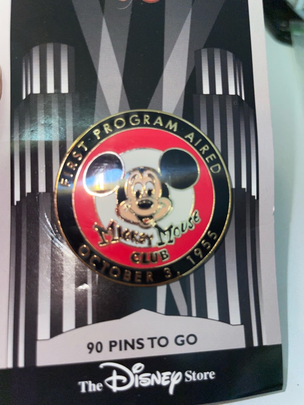 Disney Mickey Mouse Club Enamel Pin - Red, Black, Gold